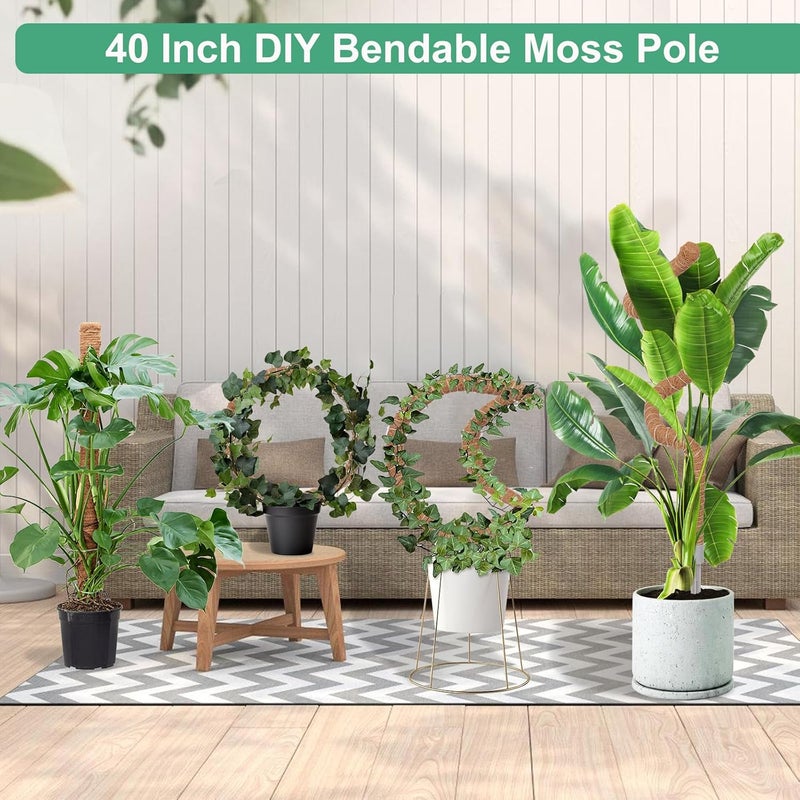LIFENEST 2 Pack Moss Pole, 40 Inch Monstera Plant Support, Moss Poles for Climbing Plants Indoor DIY, Coco Coir Plant Pole Moss Plant Stick Support Stake Kit for Potted Plants, Pothos, Philodendron - Image 2
